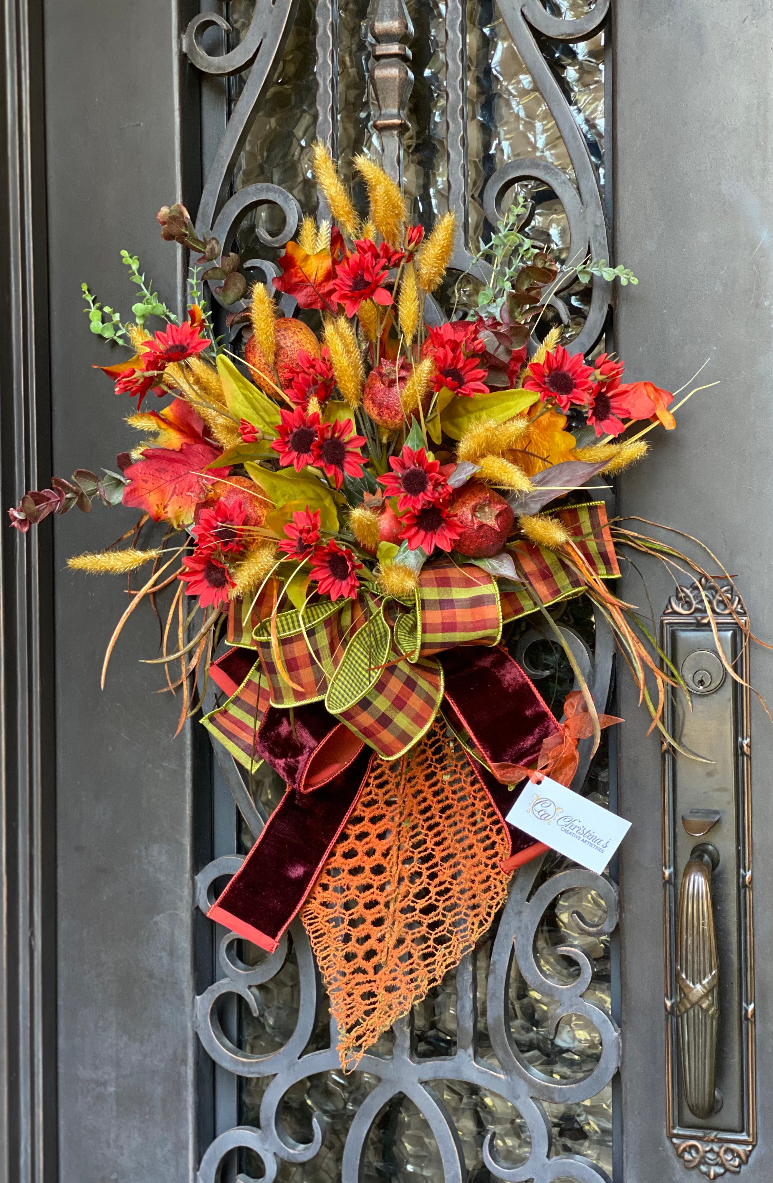 Fall Leaf Door Bouquet product image shows a different angle.